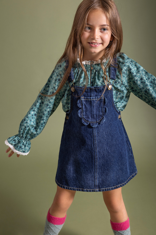 Jean overall skirt toddler clearance