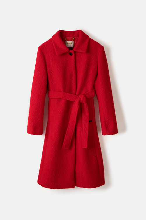 Red boucle coat store