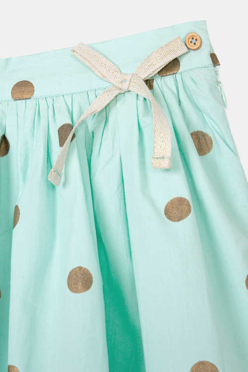 Peppy Polka Dots: Mint Dungaree Skirt Set for Kids – Lagorii Kids